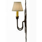 Meyda Lighting Louisa 14" 2-Light Rustic Iron Wall Sconce With White Textrene Shade