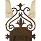 Meyda Lighting Louisa 14" 2-Light Rustic Iron Wall Sconce With White Textrene Shade