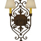 Meyda Lighting Louisa 14" 2-Light Rustic Iron Wall Sconce With White Textrene Shade