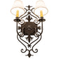 Meyda Lighting Louisa 15" 2-Light Timeless Bronze Wall Sconce With Beige Natural Textrene Shade