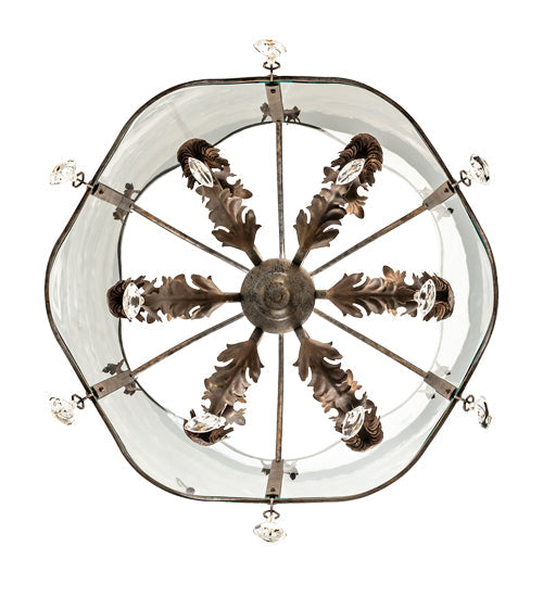 Meyda Lighting Lourdes 27" 6-Light Corinth & Cortez Gold Chandelier With Clear Shade Glass