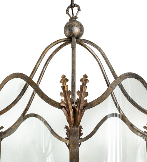 Meyda Lighting Lourdes 27" 6-Light Corinth & Cortez Gold Chandelier With Clear Shade Glass