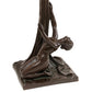 Meyda Lighting Lovers Triangle 35" Mahogany Bronze Table Lamp With Goldfish Stained Shade Glass