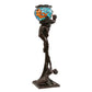 Meyda Lighting Lovers Triangle 35" Mahogany Bronze Table Lamp With Goldfish Stained Shade Glass
