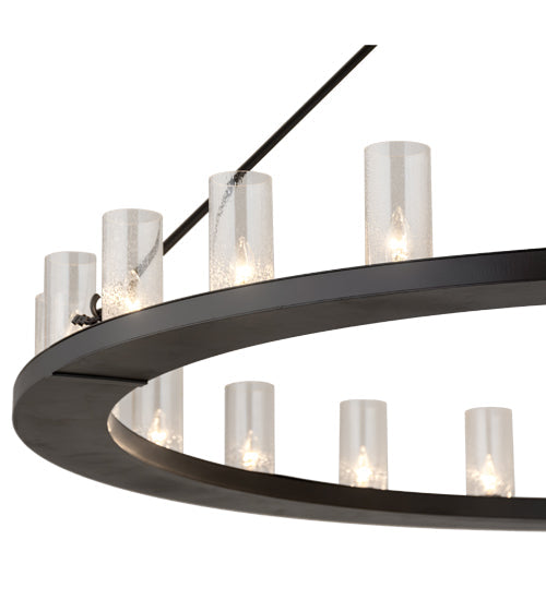 Meyda Lighting Loxley 167756 72" 24-Light Timeless Bronze Chandelier With Clear Seeded Shade Glass