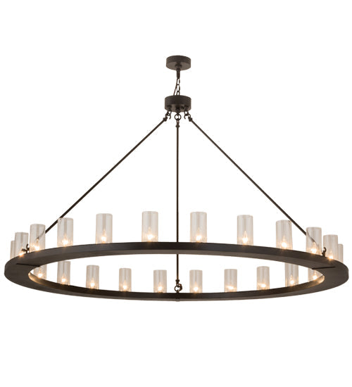 Meyda Lighting Loxley 167756 72" 24-Light Timeless Bronze Chandelier With Clear Seeded Shade Glass