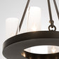 Meyda Lighting Loxley 18" 6-Light Timeless Bronze Chandelier With Clear Seeded Shade Glass