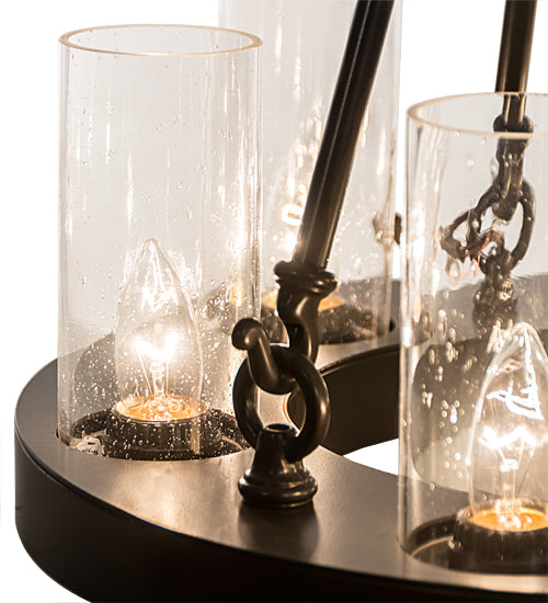 Meyda Lighting Loxley 18" 6-Light Timeless Bronze Chandelier With Clear Seeded Shade Glass