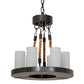 Meyda Lighting Loxley 18" 6-Light Timeless Bronze Chandelier With White Statuario Idalight Shade