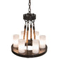 Meyda Lighting Loxley 18" 6-Light Timeless Bronze Chandelier With White Statuario Idalight Shade