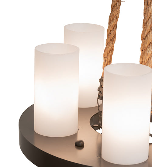 Meyda Lighting Loxley 18" 6-Light Timeless Bronze Chandelier With White Statuario Idalight Shade