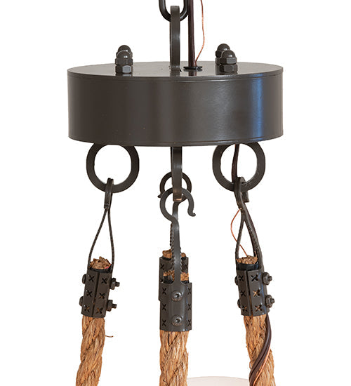 Meyda Lighting Loxley 18" 6-Light Timeless Bronze Chandelier With White Statuario Idalight Shade