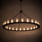 Meyda Lighting Loxley 181386 72" 24-Light Timeless Bronze Chandelier With Frosted Clear Shade Glass