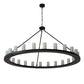 Meyda Lighting Loxley 181386 72" 24-Light Timeless Bronze Chandelier With Frosted Clear Shade Glass