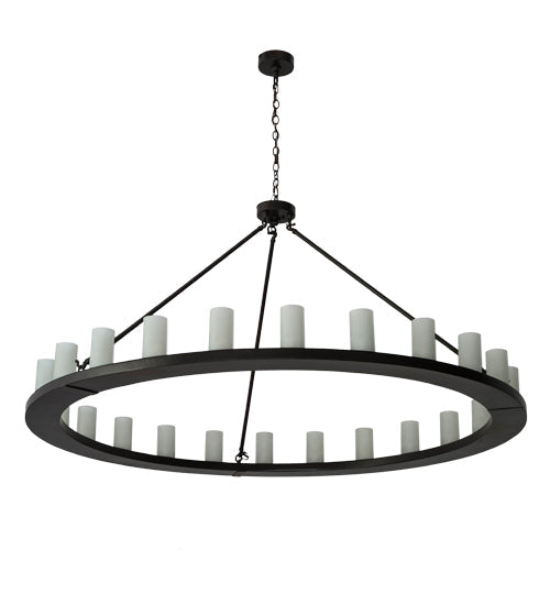 Meyda Lighting Loxley 181386 72" 24-Light Timeless Bronze Chandelier With Frosted Clear Shade Glass