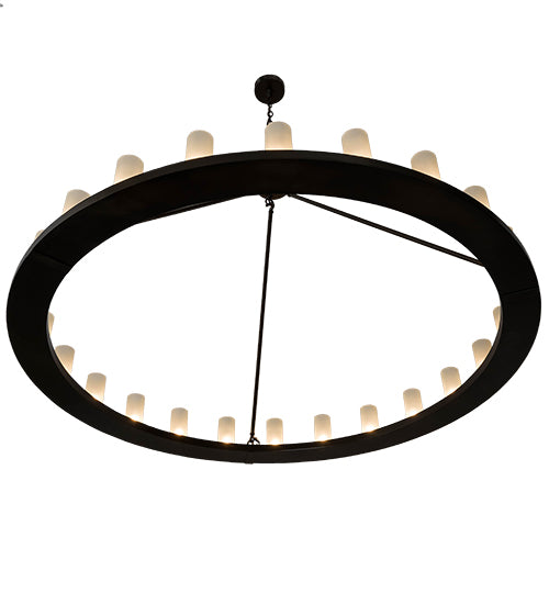 Meyda Lighting Loxley 181386 72" 24-Light Timeless Bronze Chandelier With Frosted Clear Shade Glass