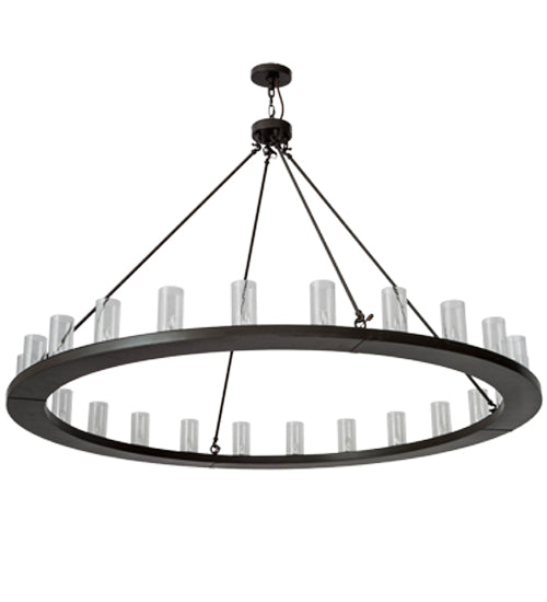Meyda Lighting Loxley 184951 72" 24-Light Timeless Bronze Chandelier With Clear Seeded Shade Glass
