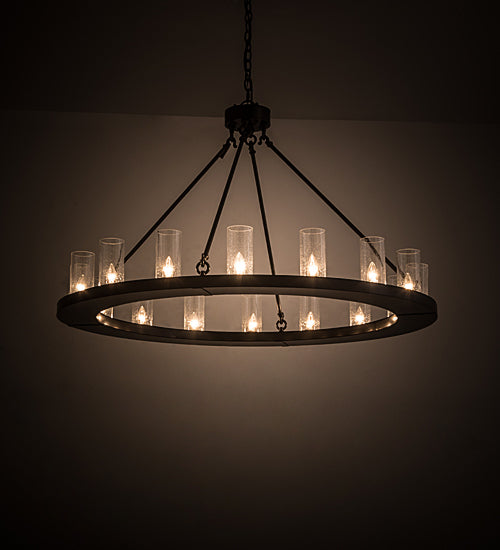 Meyda Lighting Loxley 188650 48" 16-Light Timeless Bronze Chandelier With Clear Seeded Shade Glass