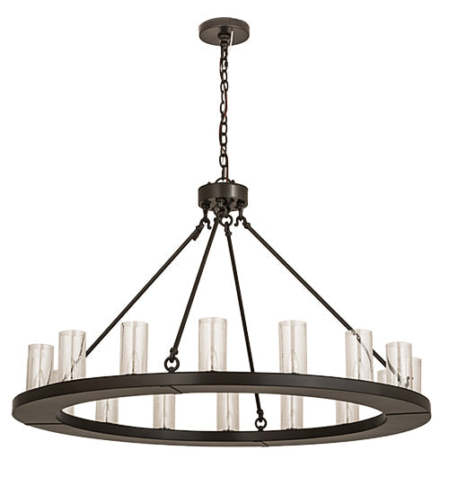 Meyda Lighting Loxley 188650 48" 16-Light Timeless Bronze Chandelier With Clear Seeded Shade Glass