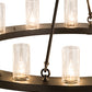 Meyda Lighting Loxley 188650 48" 16-Light Timeless Bronze Chandelier With Clear Seeded Shade Glass