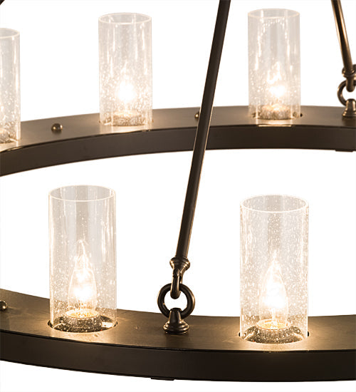 Meyda Lighting Loxley 188650 48" 16-Light Timeless Bronze Chandelier With Clear Seeded Shade Glass