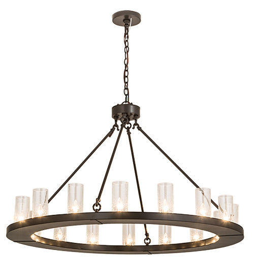 Meyda Lighting Loxley 188650 48" 16-Light Timeless Bronze Chandelier With Clear Seeded Shade Glass