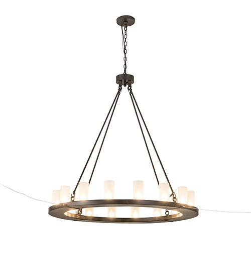 Meyda Lighting Loxley 189843 48" 16-Light Timeless Bronze Chandelier With Frosted Clear Shade Glass
