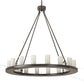 Meyda Lighting Loxley 189843 48" 16-Light Timeless Bronze Chandelier With Frosted Clear Shade Glass
