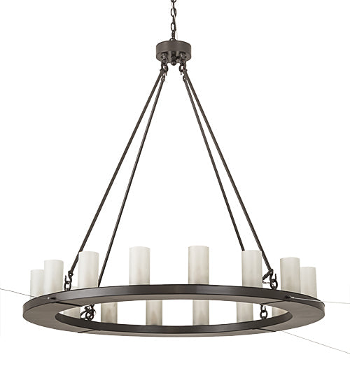 Meyda Lighting Loxley 189843 48" 16-Light Timeless Bronze Chandelier With Frosted Clear Shade Glass