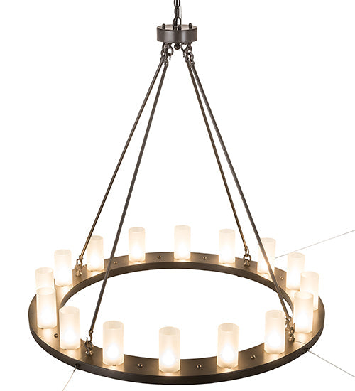 Meyda Lighting Loxley 189843 48" 16-Light Timeless Bronze Chandelier With Frosted Clear Shade Glass