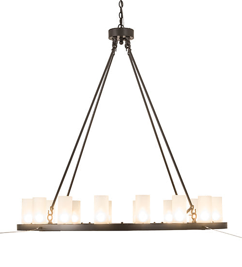 Meyda Lighting Loxley 189843 48" 16-Light Timeless Bronze Chandelier With Frosted Clear Shade Glass