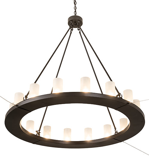 Meyda Lighting Loxley 189843 48" 16-Light Timeless Bronze Chandelier With Frosted Clear Shade Glass