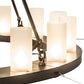Meyda Lighting Loxley 189843 48" 16-Light Timeless Bronze Chandelier With Frosted Clear Shade Glass
