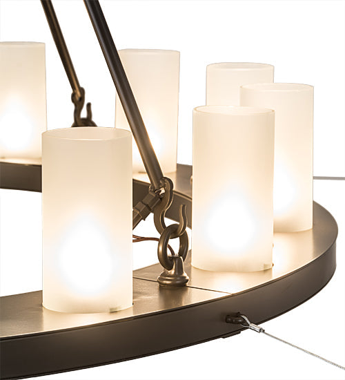 Meyda Lighting Loxley 189843 48" 16-Light Timeless Bronze Chandelier With Frosted Clear Shade Glass