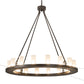 Meyda Lighting Loxley 189843 48" 16-Light Timeless Bronze Chandelier With Frosted Clear Shade Glass