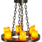 Meyda Lighting Loxley 19" 6-Light Timeless Bronze Chandelier With Amber Faux Candlelight