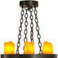 Meyda Lighting Loxley 19" 6-Light Timeless Bronze Chandelier With Amber Faux Candlelight