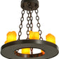 Meyda Lighting Loxley 19" 6-Light Timeless Bronze Chandelier With Amber Faux Candlelight