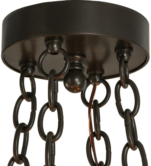 Meyda Lighting Loxley 19" 6-Light Timeless Bronze Chandelier With Amber Faux Candlelight