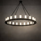 Meyda Lighting Loxley 190596 60" 20-Light Timeless Bronze Chandelier With Frosted Clear Shade Glass