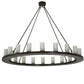 Meyda Lighting Loxley 190596 60" 20-Light Timeless Bronze Chandelier With Frosted Clear Shade Glass