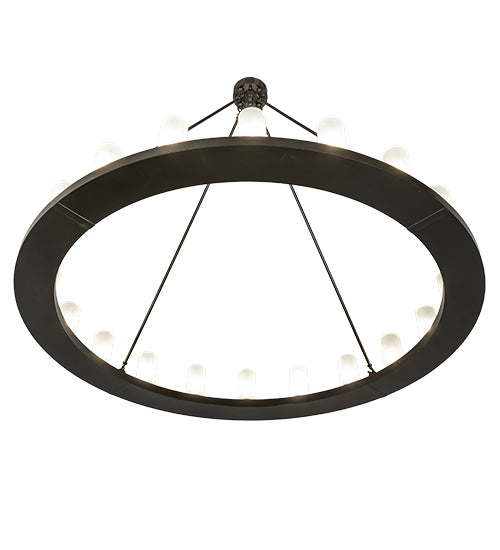 Meyda Lighting Loxley 190596 60" 20-Light Timeless Bronze Chandelier With Frosted Clear Shade Glass