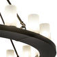 Meyda Lighting Loxley 190596 60" 20-Light Timeless Bronze Chandelier With Frosted Clear Shade Glass