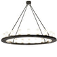 Meyda Lighting Loxley 190596 60" 20-Light Timeless Bronze Chandelier With Frosted Clear Shade Glass