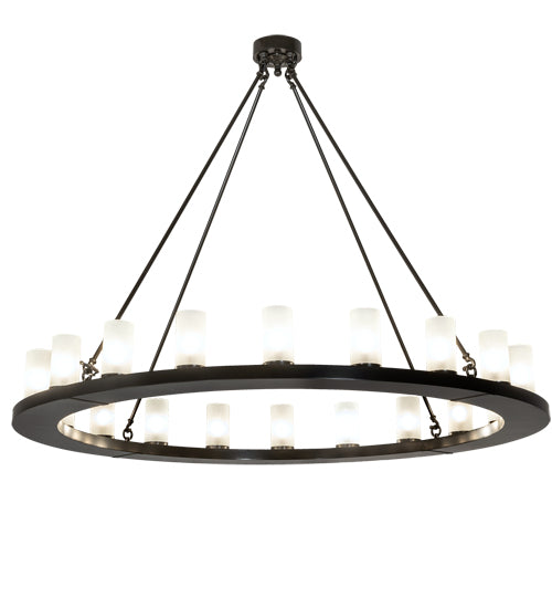 Meyda Lighting Loxley 190596 60" 20-Light Timeless Bronze Chandelier With Frosted Clear Shade Glass