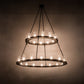Meyda Lighting Loxley 192461 60" 28-Light 2-Tier Timeless Bronze Chandelier With Clear Seeded Shade Glass