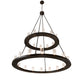 Meyda Lighting Loxley 192461 60" 28-Light 2-Tier Timeless Bronze Chandelier With Clear Seeded Shade Glass