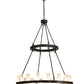 Meyda Lighting Loxley 194782 48" 16-Light Timeless Bronze Chandelier With Frosted Clear Shade Glass