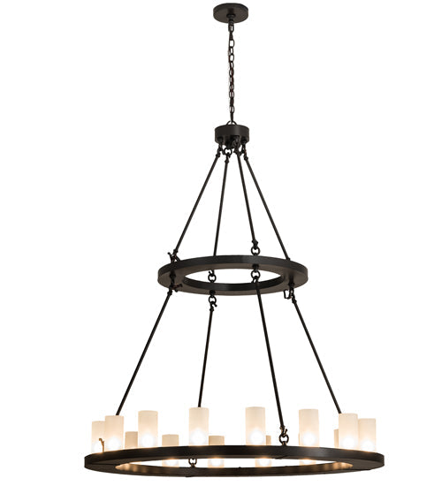 Meyda Lighting Loxley 194782 48" 16-Light Timeless Bronze Chandelier With Frosted Clear Shade Glass