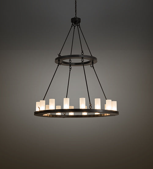 Meyda Lighting Loxley 194782 48" 16-Light Timeless Bronze Chandelier With Frosted Clear Shade Glass